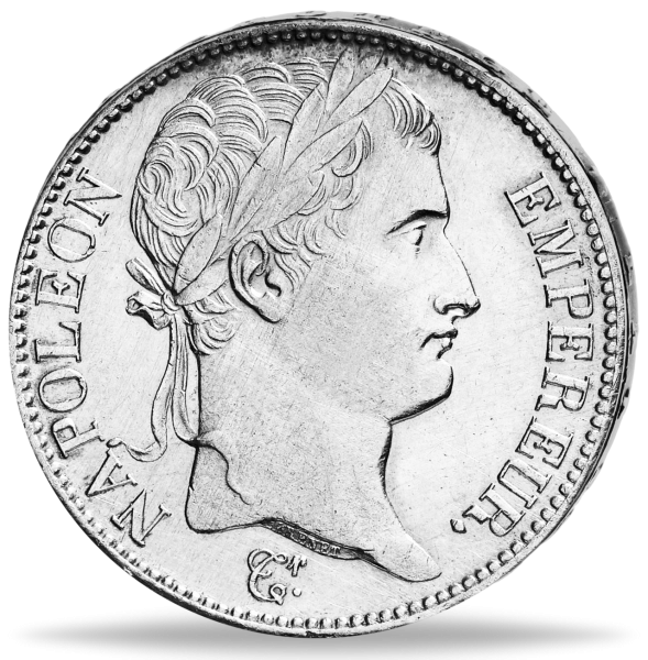 5 Francs 1807-1814, Kaiser Napoleon I. mit Lorbeer-Kranz - Münze Vorderseite