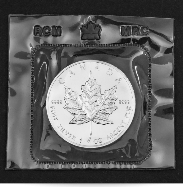 5 Dollar Maple Leaf 1 Unze Silber, originalverschweißt, 1998 - Münze verpackt