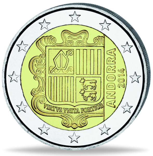 2 Euro Andorra Kursmünze 2014 - Münze Vorderseite