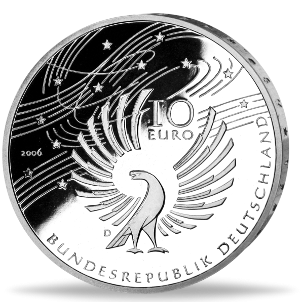 10 Euro Wolfgang Amadeus Mozart - Rückseite Münze