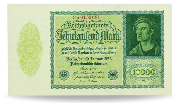 10000 Mark Reichsbanknote 1922 - Vorderseite