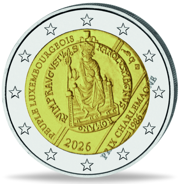 Luxemburg, 2 Euro 40 J. Intern. Karlspreis, 2026, bfr. - Münze Vorderseite