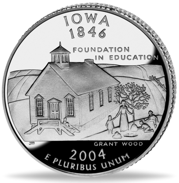 USA, 1/4 Dollar State Quarter Iowa, 2004 - Münze Vorderseite