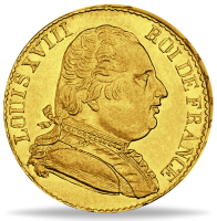 20 Francs Ludwig XVIII. Uniform Paris - Münze Vorderseite 20 Francs Ludwig XVIII. Uniform Paris - Münze Vorderseite