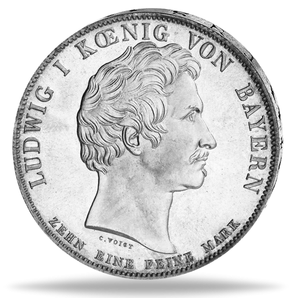 Geschichts-Taler 1828 (T.55), Verfassungssäule – Münze Vorderseite