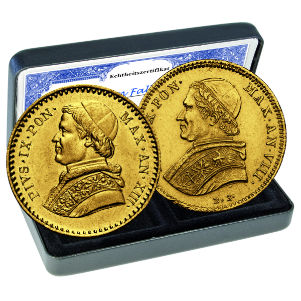 Vatikan, Scudo-Goldsatz Papst Pius IX. (2 Mz.) - Gold