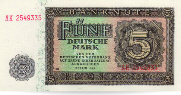 5 Mark Banknote 1948 - Vorderseite Banknote
