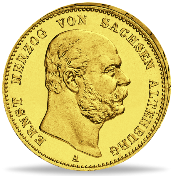 Sachsen-Altenburg 20 Mark „Herzog Ernst“ 1887 - Gold - Münze Vorderseite
