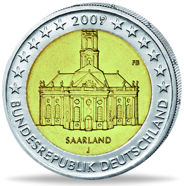 2 Euro Ludwigskirche - Vorderseite Münze