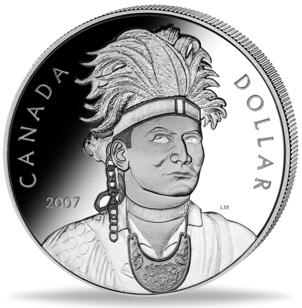 1 CAN-Dollar „Joseph Brant/Thayendanegea - 2004“ - Silber - Münze Vorderseite