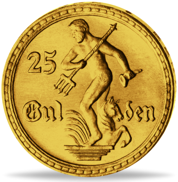 Freie Stadt Danzig, 25 Gulden 1923 Neptun (Jäger D10) - Gold - Münze Vorderseite