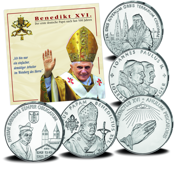 5 x 1 Dollar Benedikt XVI - Sammelalbum stehend