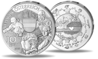 10 Euro Oesterreich - Vorderseite Münze / 10 Euro Oesterreich - Rückseite Münze 10 Euro Oesterreich - Vorderseite Münze / 10 Euro Oesterreich - Rückseite Münze