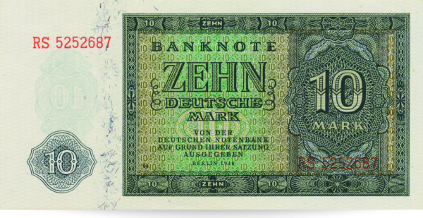 Banknote DDR 10 Mk 1948 - Banknote Vorderseite