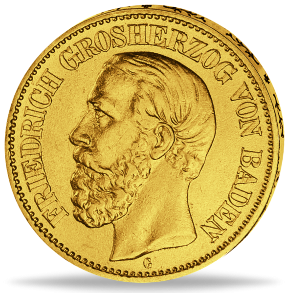Großherzogtum Baden 10 Mark Friedrich I.  - Vorderseite Münze