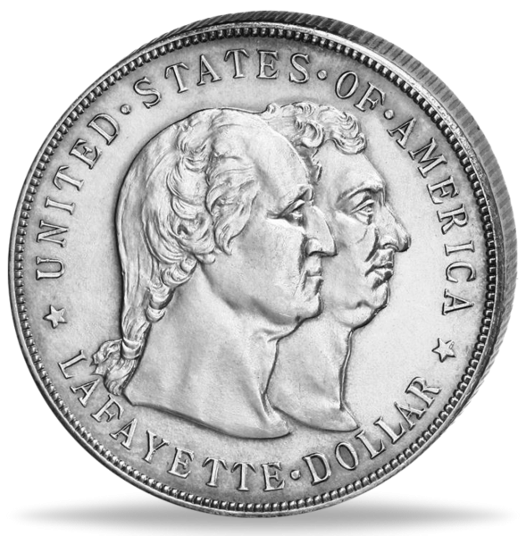 USA, 1 Dollar 1900, Lafayette Monument, vorzüglich - Silber - Münze Vorderseite