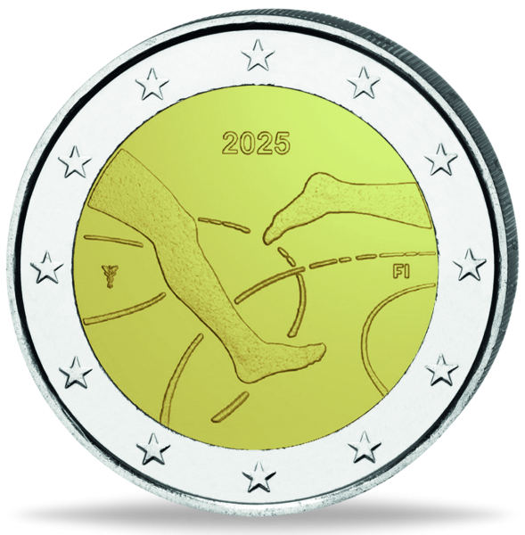 Finnland, 2 Euro Finnland-Schweden Länderkampf, 2025, bfr. - Münze Vorderseite