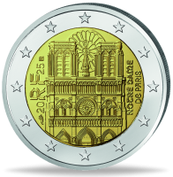 Frankreich, 2 Euro Notre Dame, 2025, bfr. - Münze Vorderseite Frankreich, 2 Euro Notre Dame, 2025, bfr. - Münze Vorderseite