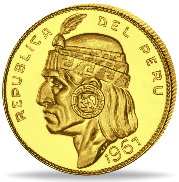 Peru, 50 Soles 1930-1969, Inkakopf - Münze Vorderseite