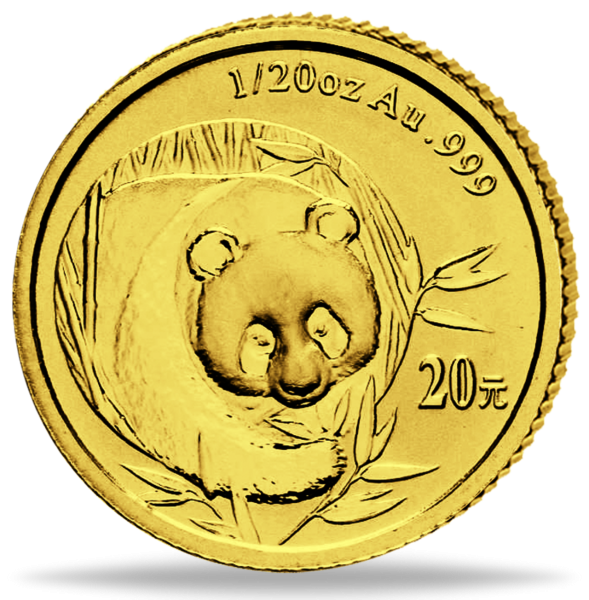China 20 Yuan 1/20 Unze Gold 2003 - Münze Vorderseite