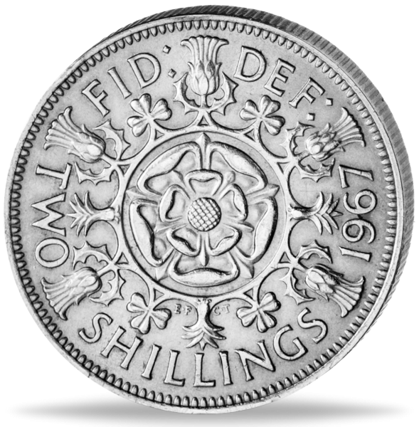 Vereinigtes Königreich, 2 Shilling Elisabeth II. - Münze Vorderseite