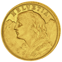 10 Schweizer Franken Vreneli - Vorderseite Münze 10 Schweizer Franken Vreneli - Vorderseite Münze