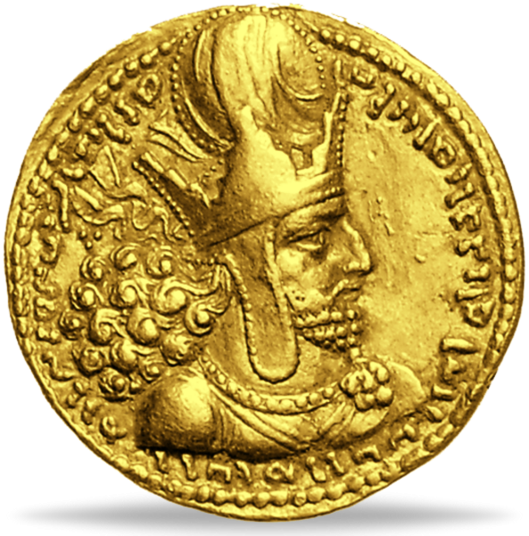 SASANIDEN, AV Dinar 241-272 n.Chr., König Schapur I. - Gold - Münze Vorderseite