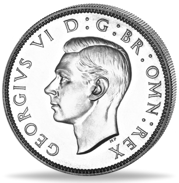 Großbritannien, 2 Shilling „König Georg VI.“ - Silber - Münze Vorderseite