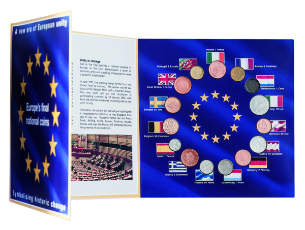 Europas letzte Währung vor Euro - Sammelmappe offen