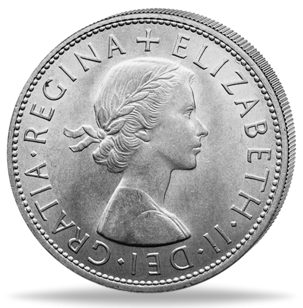 Half Crown Elizabeth - Münze Vorderseite