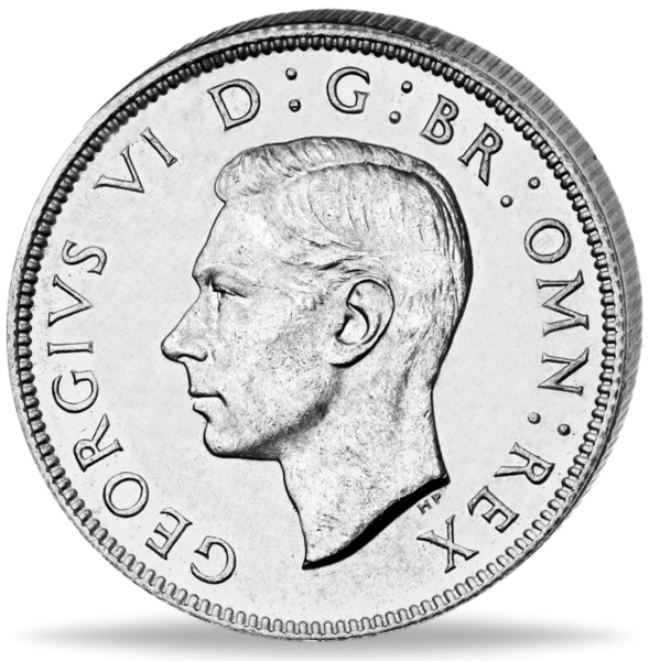 2 Shilling 1937-1947, König Georg VI. Vorderseite