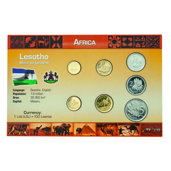 8,85 Maloti Kursmünzensatz Lesotho 7 Münzen