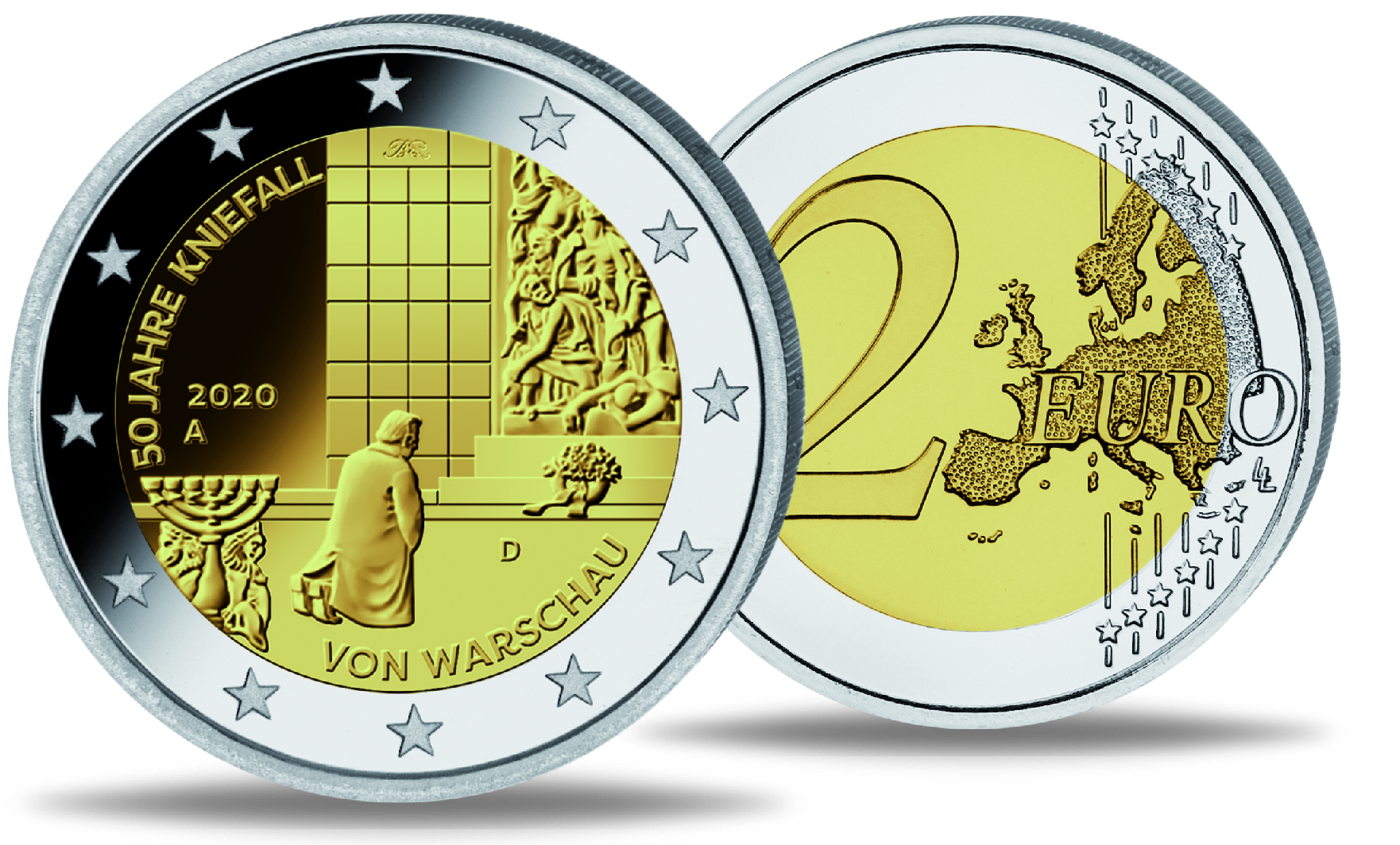 2 Euro Münze 50 Jahre Kniefall Von Warschau
