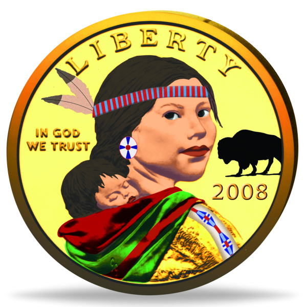 USA, 1 US-Dollar 2008, Sacagawea - Cheyenne - Münze Vorderseite