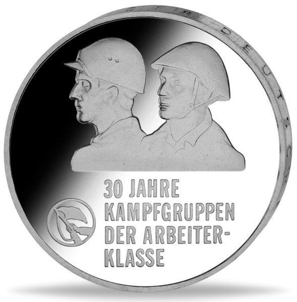 10 Mark der DDR 30 Jahre Kampfgruppen - Münze Vorderseite