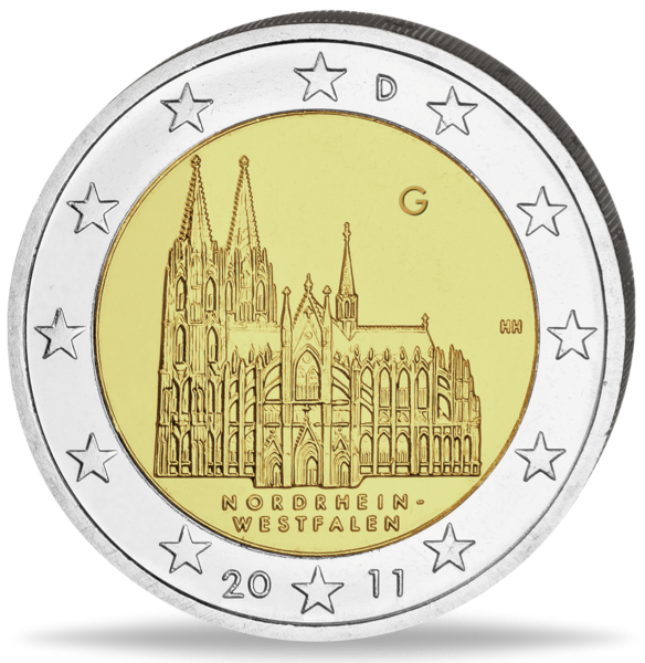 2 Euro Kölner Dom- Vorderseite Münze