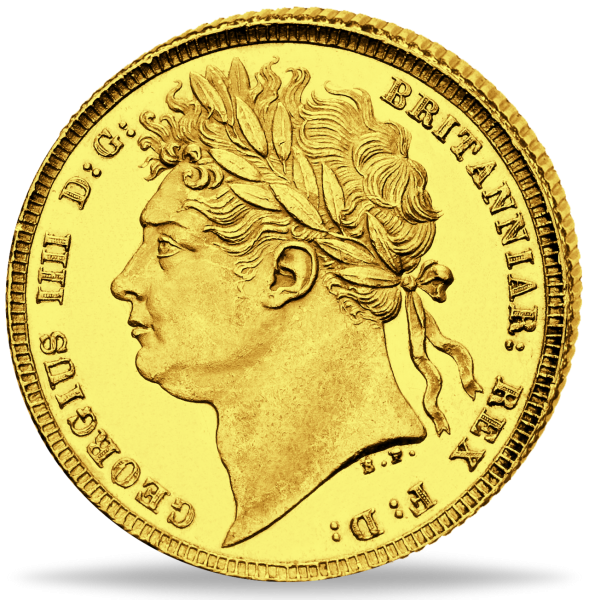 1 Sovereign Georg IV. mit Kranz - Vorderseite Münze