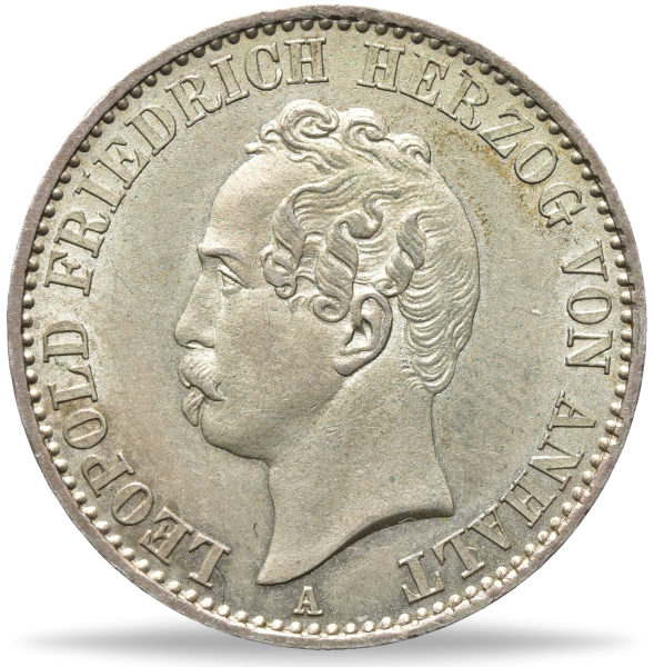 Anhalt-Dessau, 1/6 Taler 1865, Herzog Leopold Friedrich Münze Vorderseite