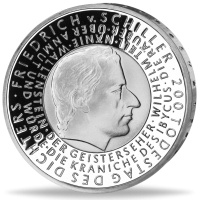 10 Euro Friedrich von Schiller - Vorderseite Münze 10 Euro Friedrich von Schiller - Vorderseite Münze