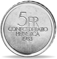 5 Schweizer Franken Ernest Ansermet - Münze Rückseite 5 Schweizer Franken Ernest Ansermet - Münze Rückseite