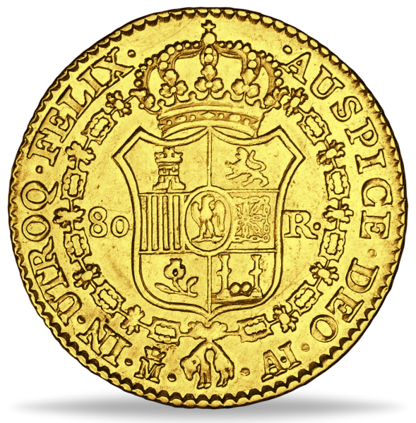 80 Reales „König Joseph Napoleon“ - Münze Rückseite
