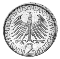 2 Deutsche Mark Max Planck - Rückseite Münze 2 Deutsche Mark Max Planck - Rückseite Münze