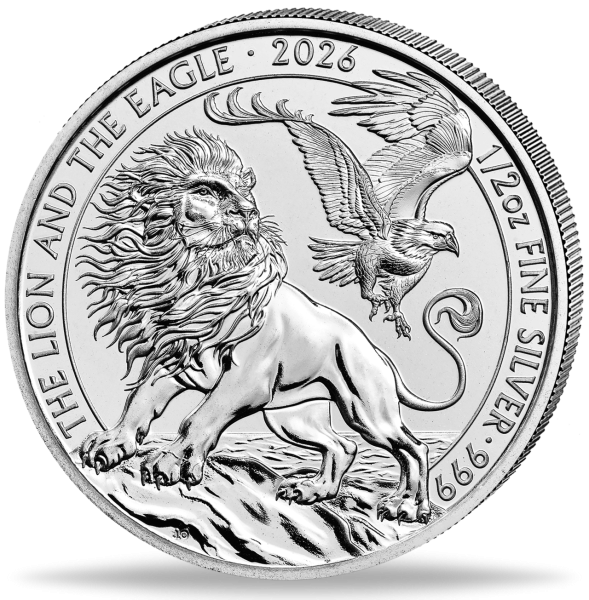 1 Pfund Lion and Eagle 1/2 Unze Silber - Münze Vorderseite