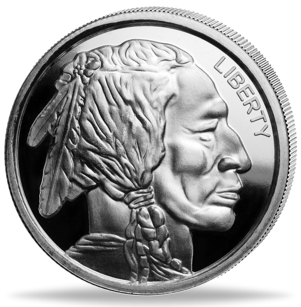 1 Unze Silverround American Buffalo - Münze Vorderseite