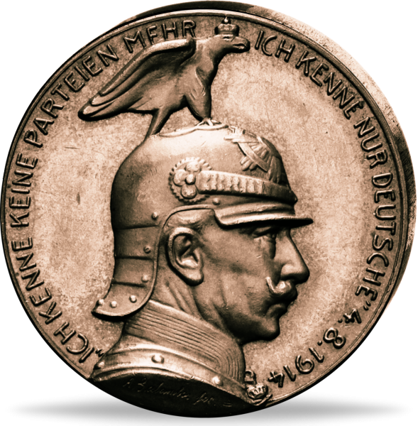 Königreich Preußen Gedenkprägung 2. Balkonrede 1914 - Bronze - Münze Vorderseite