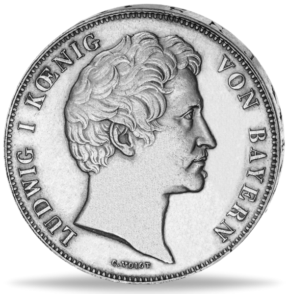 Geschichts-Doppeltaler 1842, Walhalla, König Ludwig I. - Münze Vorderseite