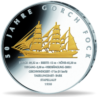 10 Euro Gorch Fock - Münze Vorderseite 10 Euro Gorch Fock - Münze Vorderseite