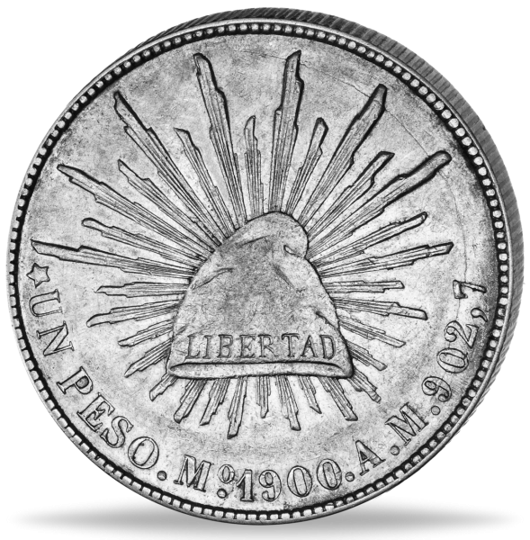 Mexiko, 1 Peso Republik 1898-1909, Stempelglanz - Münze Vorderseite