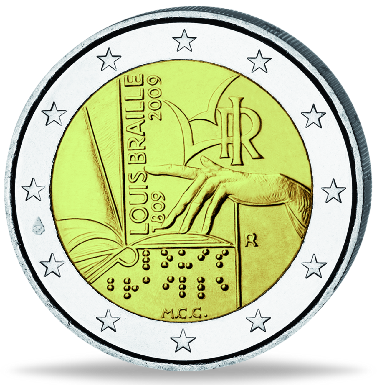 2 Euro „Louis Braille“ Italien MünzenVersandhaus EmporiumHamburg