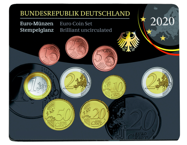 Deutscher Kurssatz mit 3,88 € - 1 Cent - 2 €